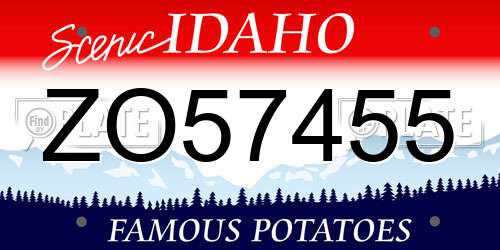 ZO57455 Idaho License Plate
