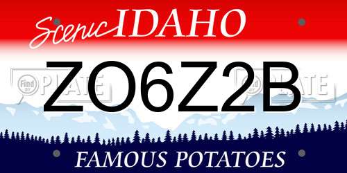 ZO6Z2B Idaho License Plate