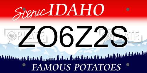 ZO6Z2S Idaho License Plate