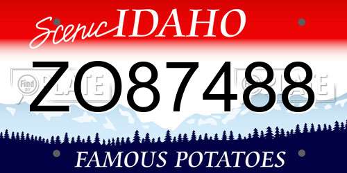 ZO87488 Idaho License Plate