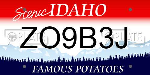 ZO9B3J Idaho License Plate