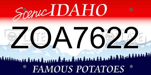 ZOA7622 Idaho License Plate