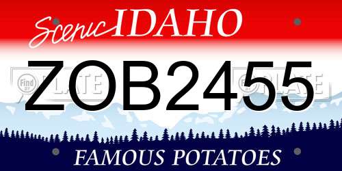 ZOB2455 Idaho License Plate