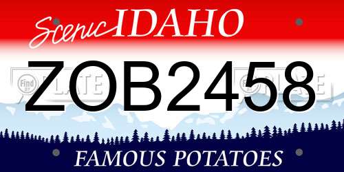 ZOB2458 Idaho License Plate