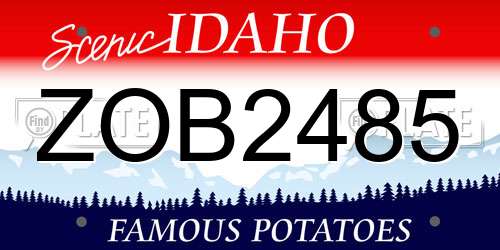 ZOB2485 Idaho License Plate
