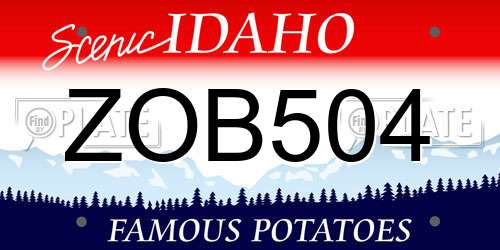 ZOB504 Idaho License Plate
