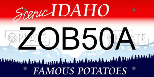 ZOB50A Idaho License Plate
