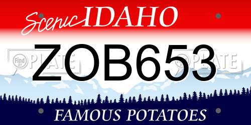 ZOB653 Idaho License Plate