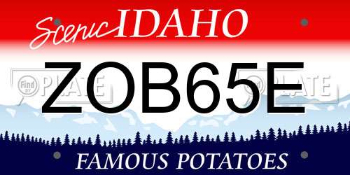 ZOB65E Idaho License Plate
