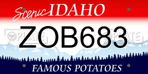 ZOB683 Idaho License Plate