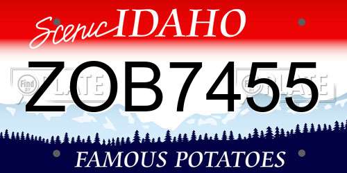 ZOB7455 Idaho License Plate