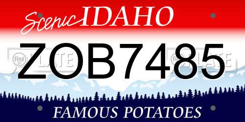 ZOB7485 Idaho License Plate