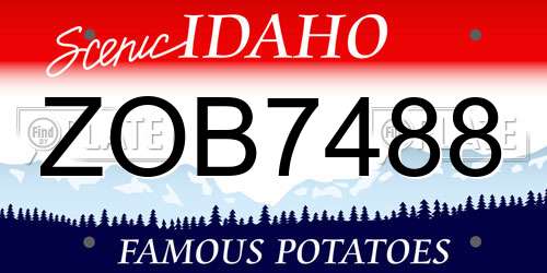 ZOB7488 Idaho License Plate