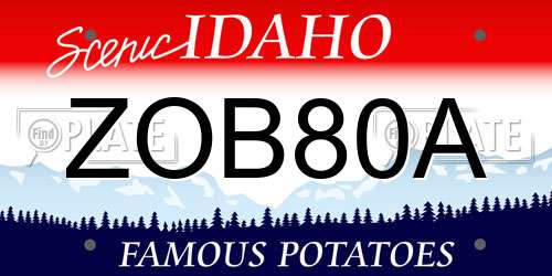 ZOB80A Idaho License Plate