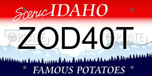 ZOD40T Idaho License Plate