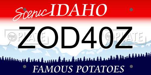 ZOD40Z Idaho License Plate