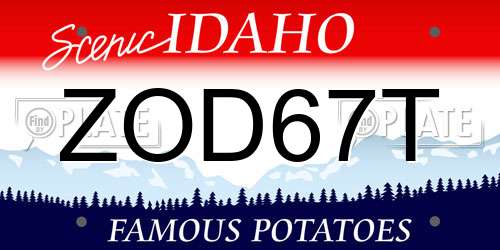 ZOD67T Idaho License Plate