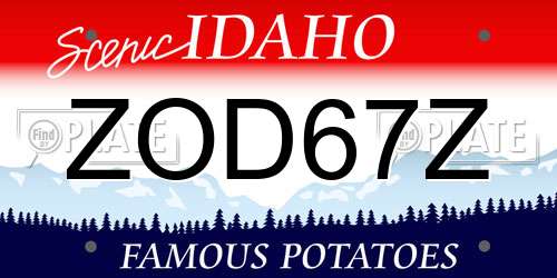 ZOD67Z Idaho License Plate