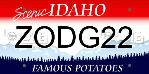 ZODG22 Idaho License Plate