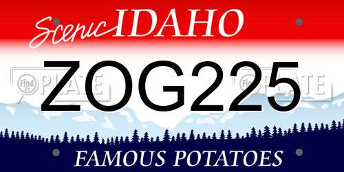 ZOG225 Idaho License Plate