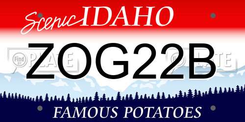 ZOG22B Idaho License Plate