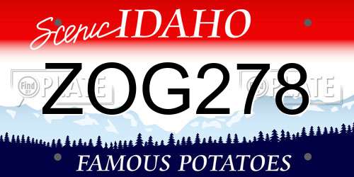 ZOG278 Idaho License Plate