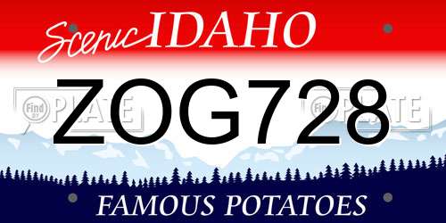 ZOG728 Idaho License Plate