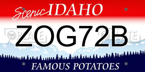ZOG72B Idaho License Plate