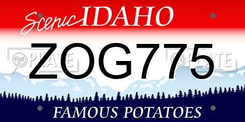 ZOG775 Idaho License Plate
