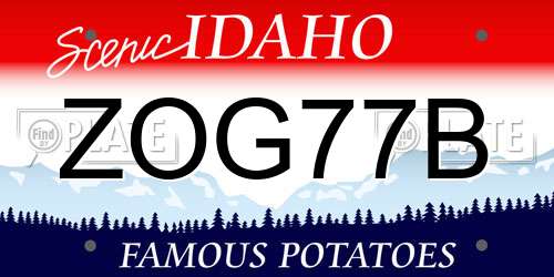 ZOG77B Idaho License Plate