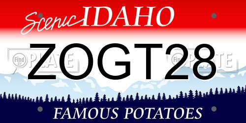ZOGT28 Idaho License Plate