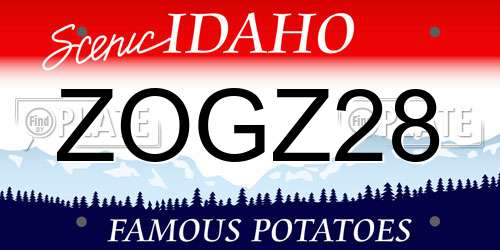 ZOGZ28 Idaho License Plate