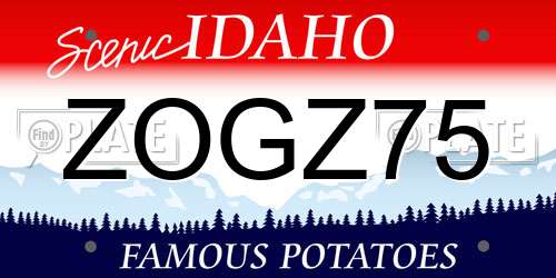 ZOGZ75 Idaho License Plate