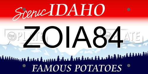 ZOIA84 Idaho License Plate