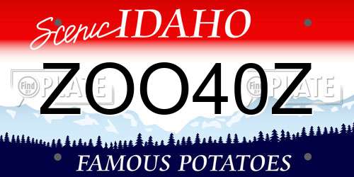 ZOO40Z Idaho License Plate
