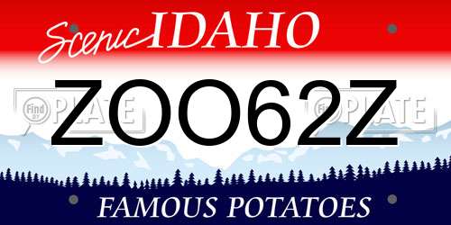 ZOO62Z Idaho License Plate