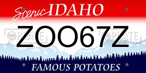 ZOO67Z Idaho License Plate