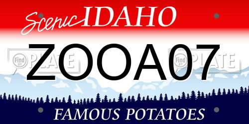 ZOOA07 Idaho License Plate