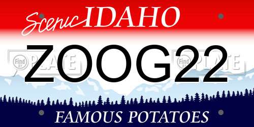 ZOOG22 Idaho License Plate
