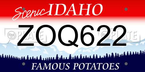 ZOQ622 Idaho License Plate