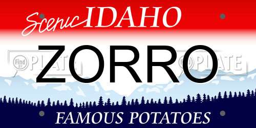 ZORRO Idaho License Plate