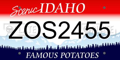 ZOS2455 Idaho License Plate