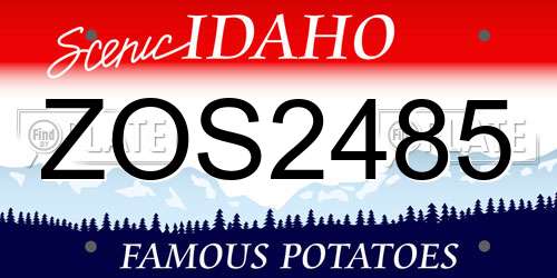 ZOS2485 Idaho License Plate