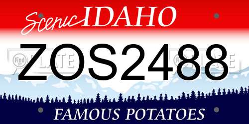 ZOS2488 Idaho License Plate