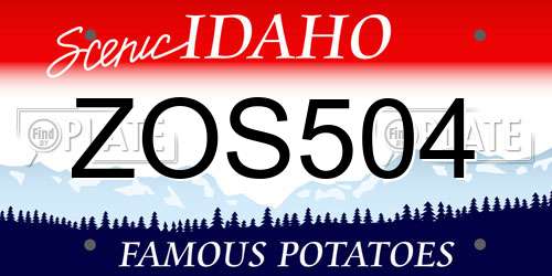ZOS504 Idaho License Plate