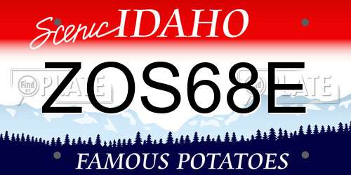 ZOS68E Idaho License Plate