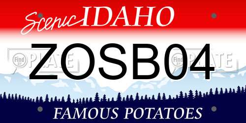 ZOSB04 Idaho License Plate
