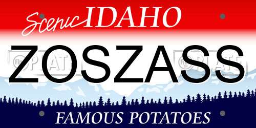 ZOSZASS Idaho License Plate