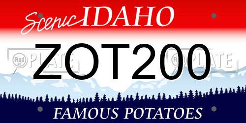 ZOT200 Idaho License Plate