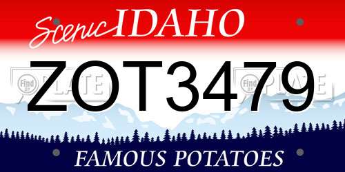 ZOT3479 Idaho License Plate